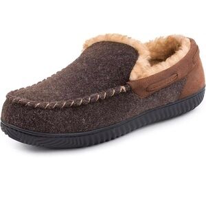 RockDove Men's Hearthfire Memory Foam Moc Slipper US 11 Mocha Comfortable Warm